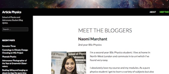 Physics and astronomy student blog QMUL